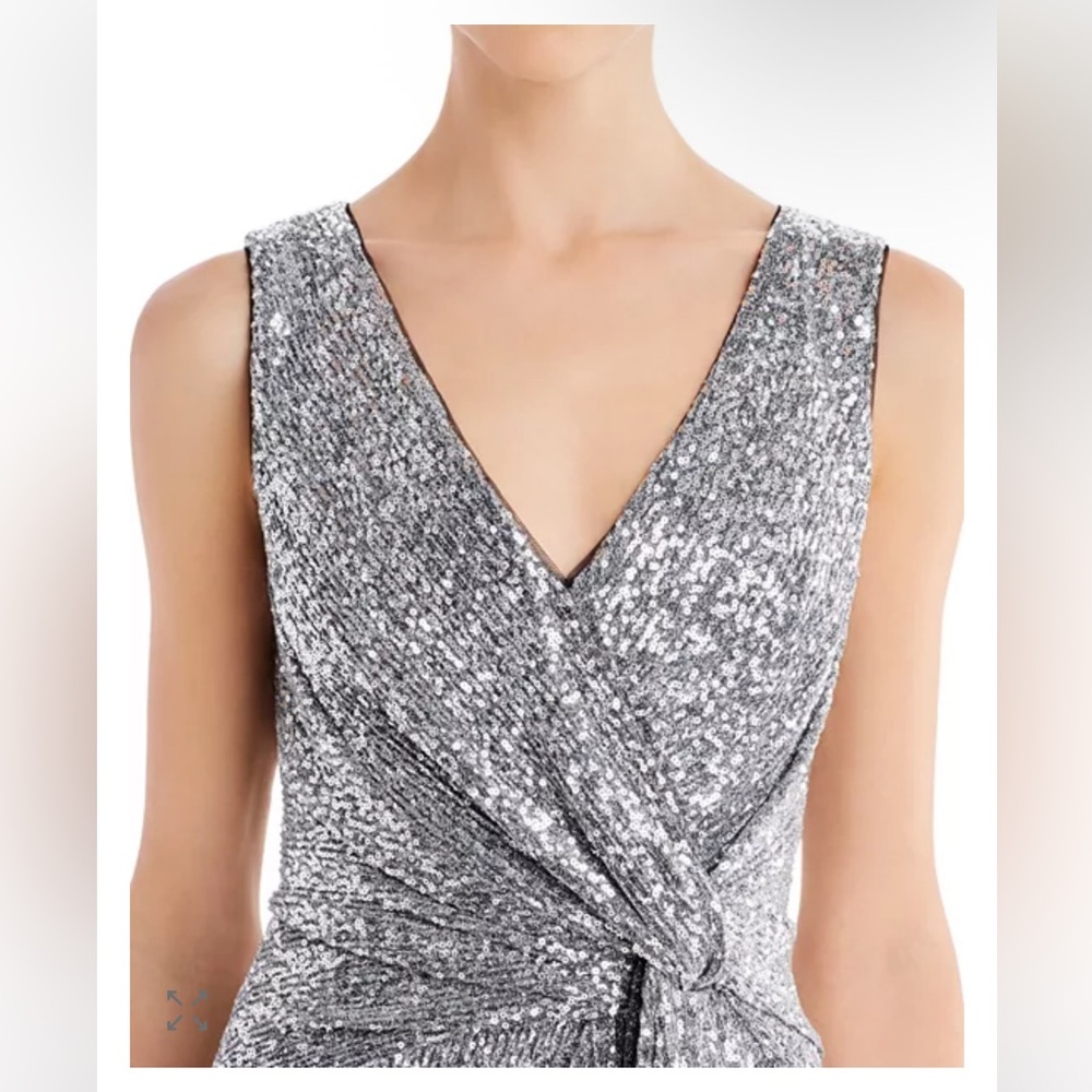 NWT Aidan Mattox Sequin Twist-Front Gown Sz 0